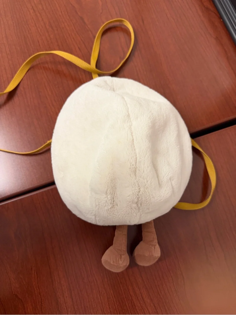 Jellycat Plush Egg-Shaped Kids Crossbody Bag - White and Yellow